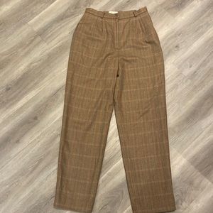 Talbots Tan Glen Plaid Wool Trousers